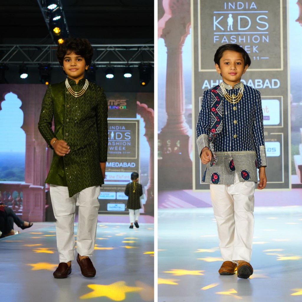 Young models walking the runway at India Kids Fashion Week