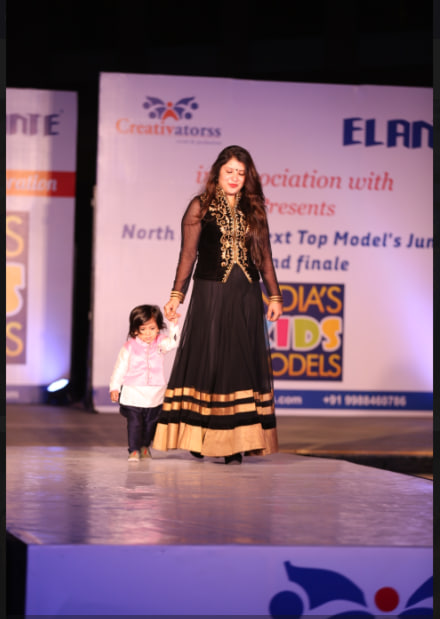 Family on fashion stage
