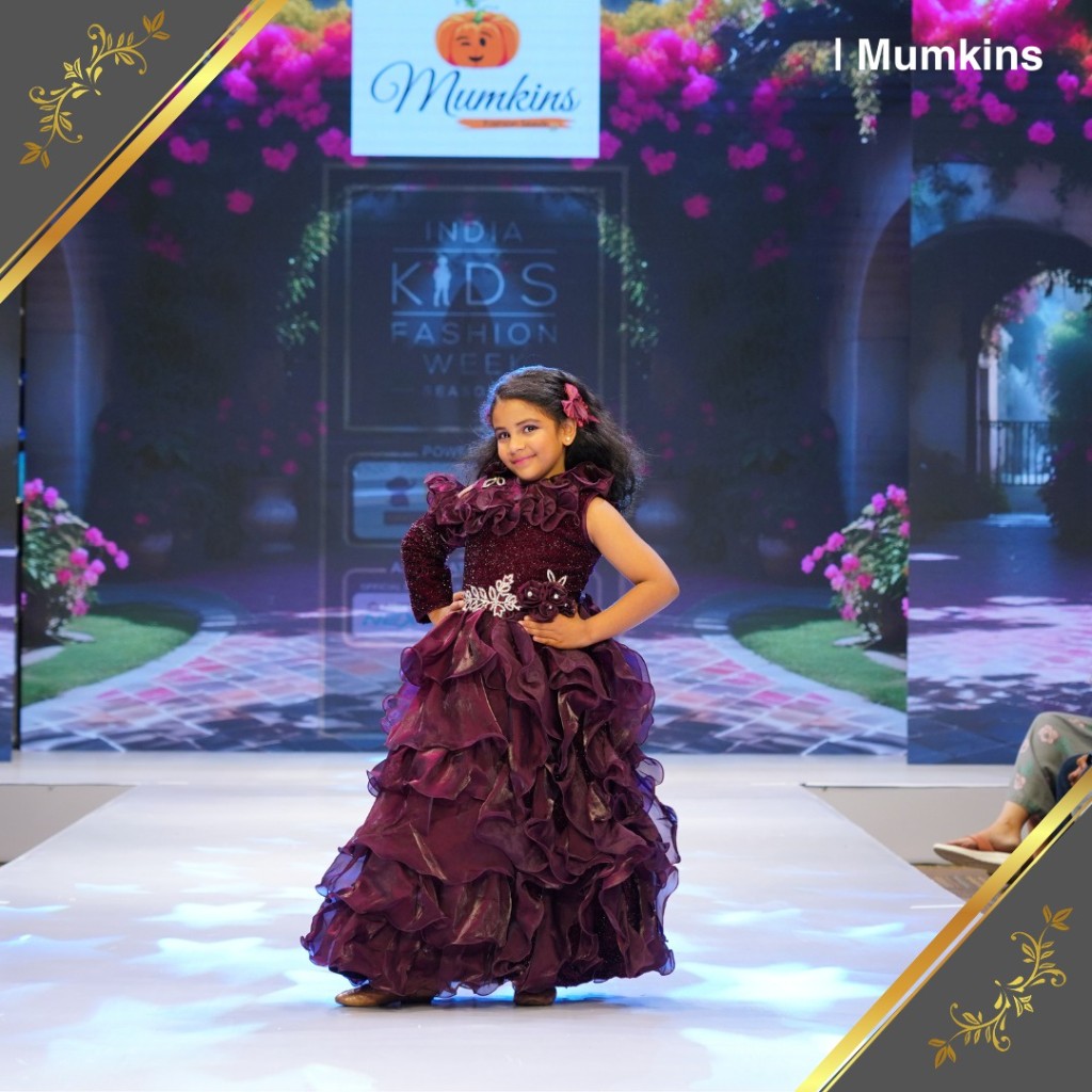 Maroon gown at India Kids Fashion Week