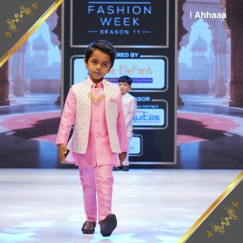 Pink kurta on fashion week stage