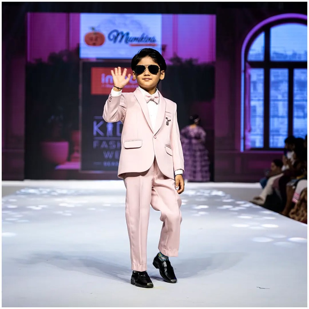 Pink suit at Kid Fashion Week