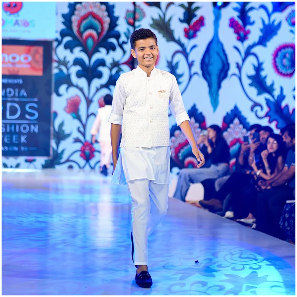 White kurta at India Kids Fashion Week