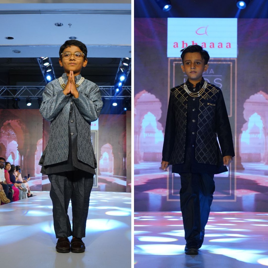 Boys demonstrating runway presence and stage etiquette